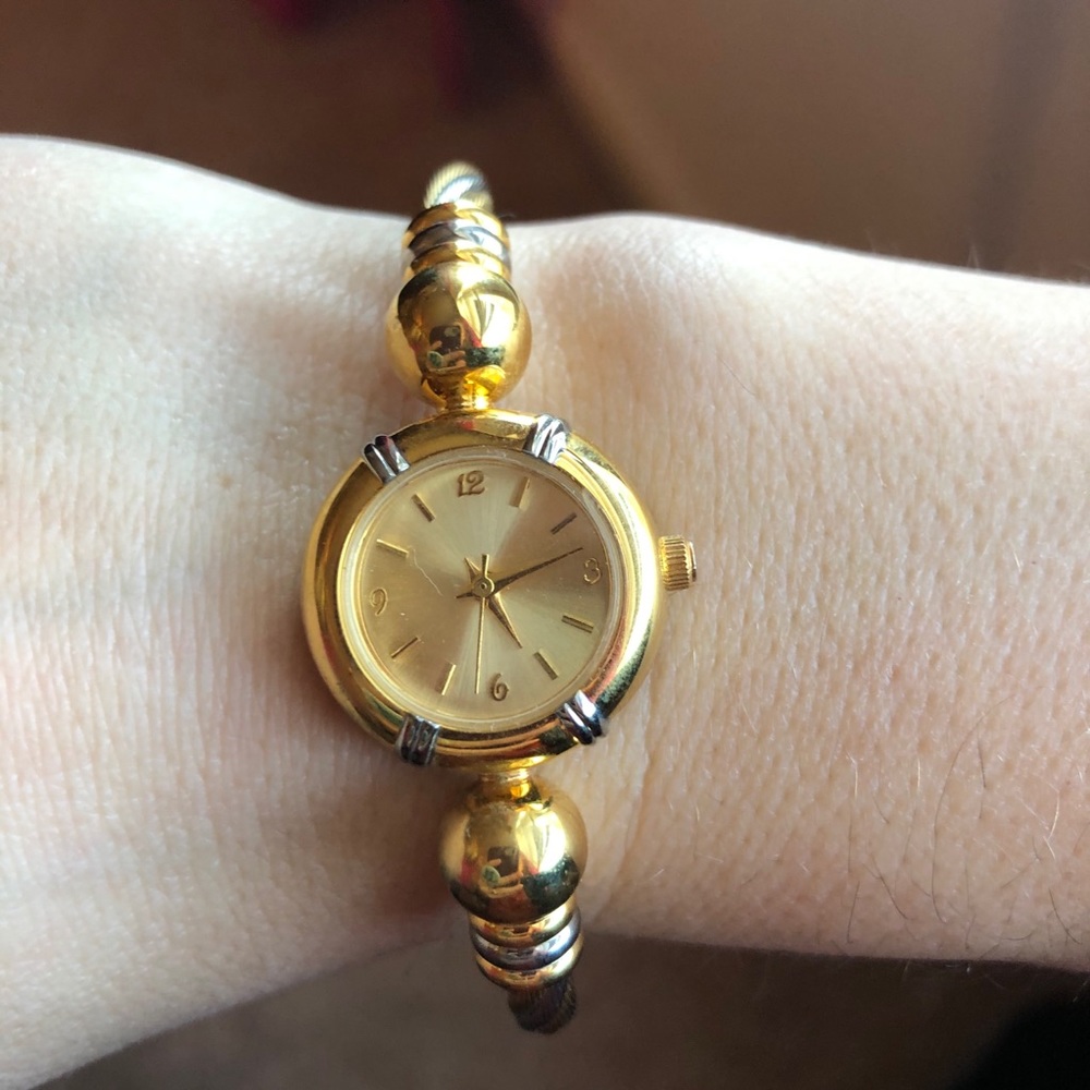 23k Gold Plated Open Cable Watch